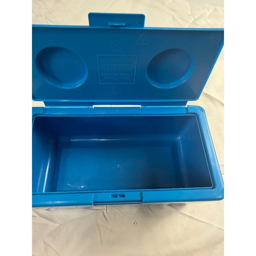 Chubs Stackables Blue Plastic Storage Container Building Block Lego Style Box